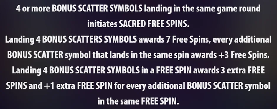 Azticons Sacred Free Spins trigger rules