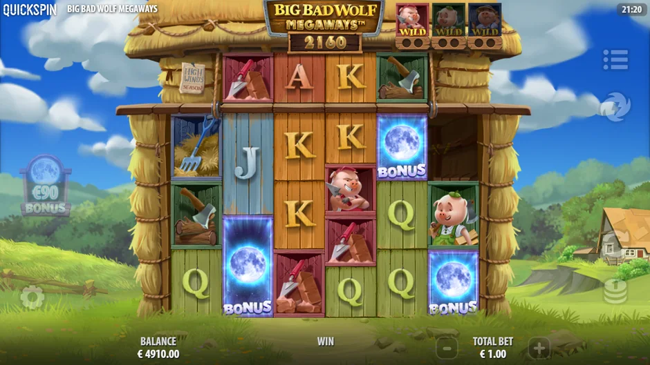 Big Bad Wolf Megaways Moon Bonus Scatters