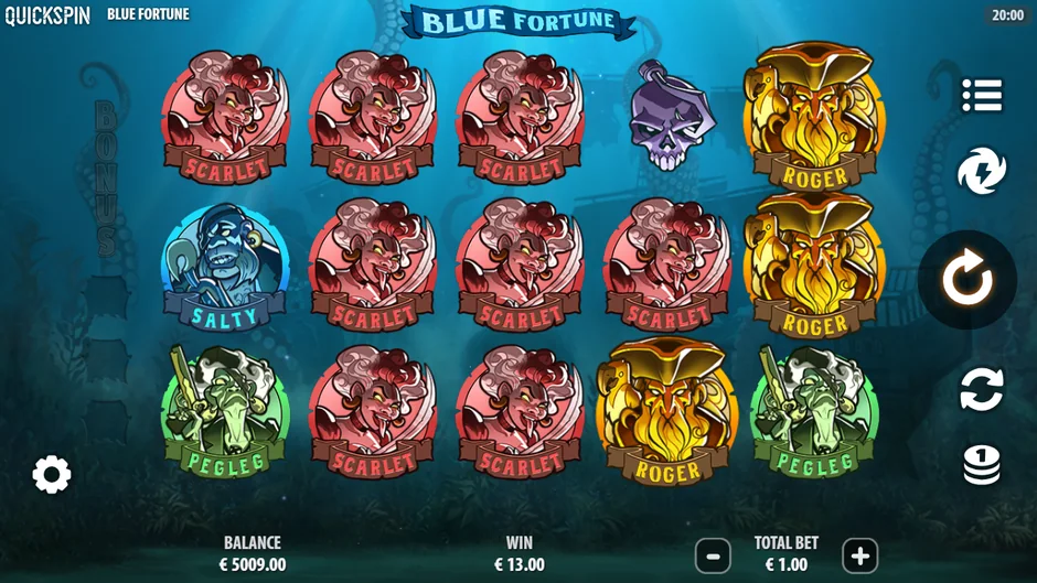Blue Fortune locked Scarlet respin win