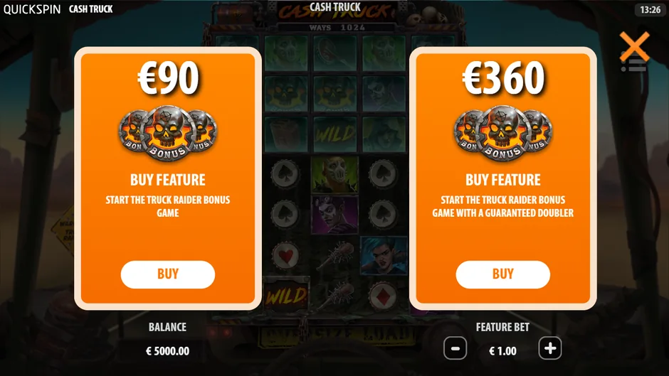 Cash Truck bonus buy menu prices