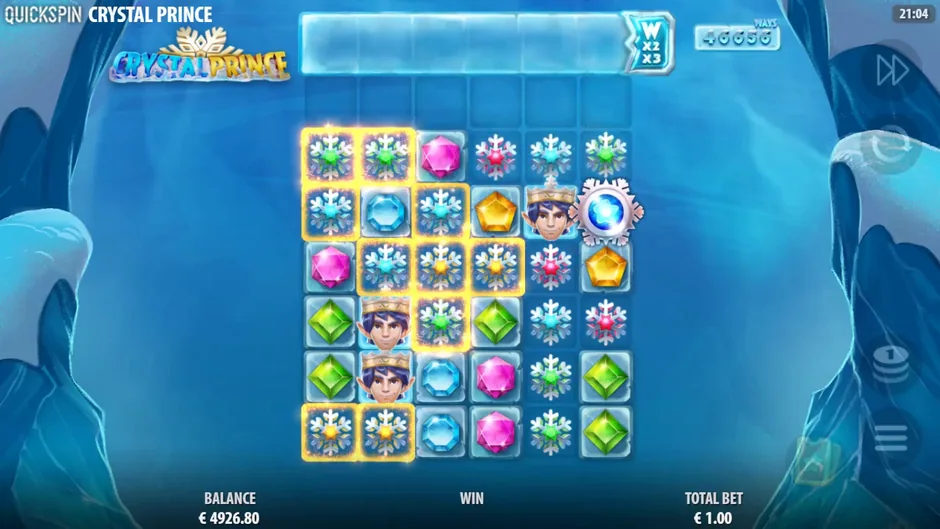 Crystal Prince Snowfall six rows grid