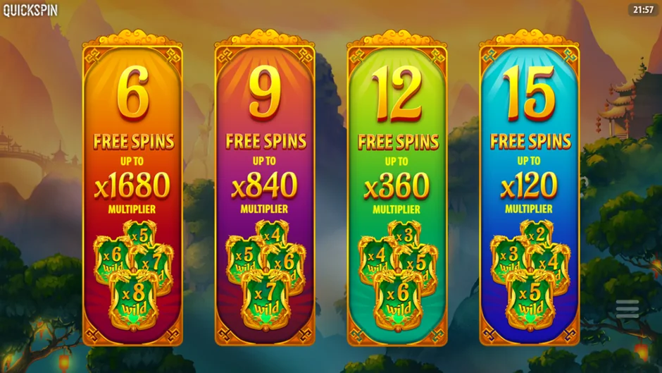Eastern Emeralds Destiny Bonus free spins choice