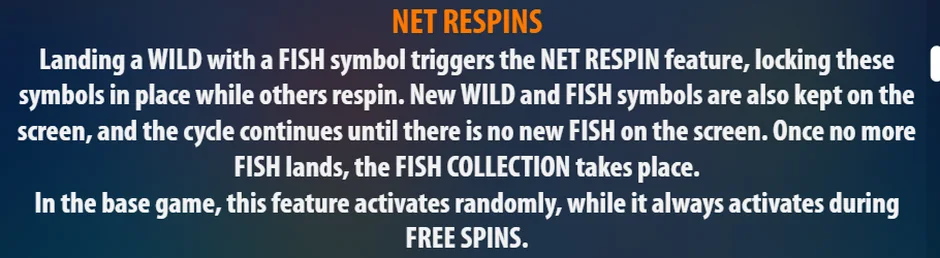 Epic Fish Net Respins help screen