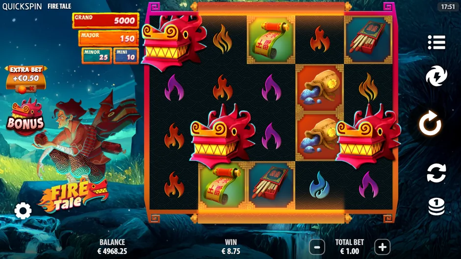 Fire Tale three Bonus symbols trigger