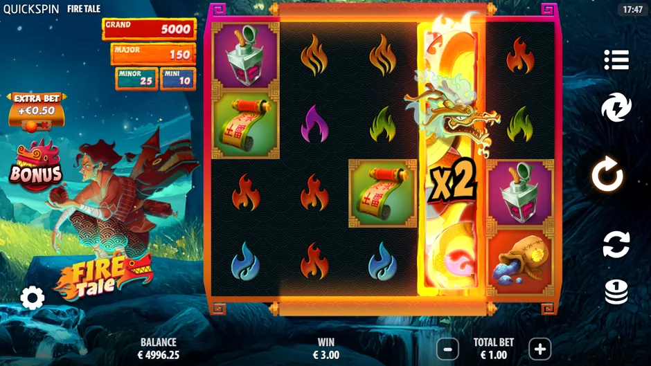 Fire Tale dragon Wild x2 multiplier
