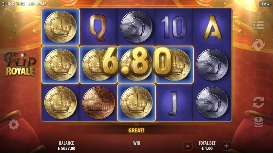 Flip Royale gold crown Coin Flip win