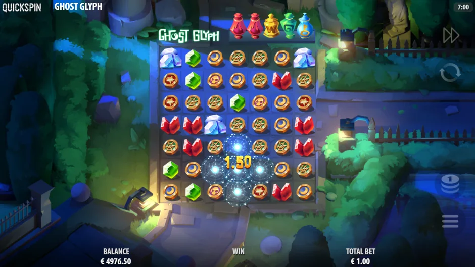 Ghost Glyph free spins trigger spin