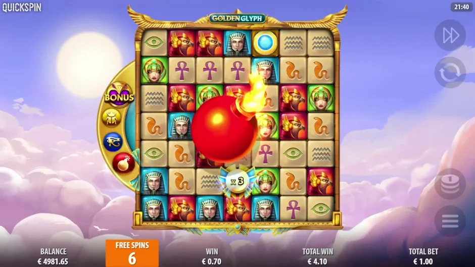 Golden Glyph Blaze of Fire bomb