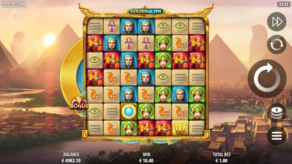 Golden Glyph Power Wild and Wild symbol