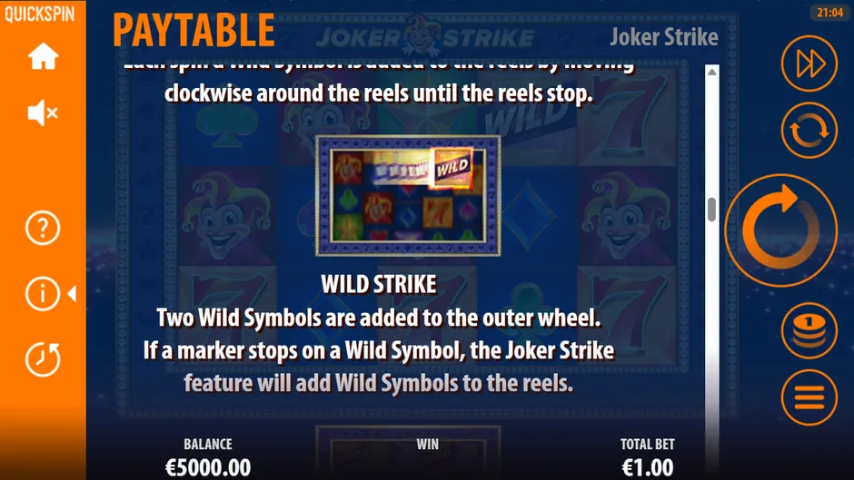 Joker Strike Hi Roller features help