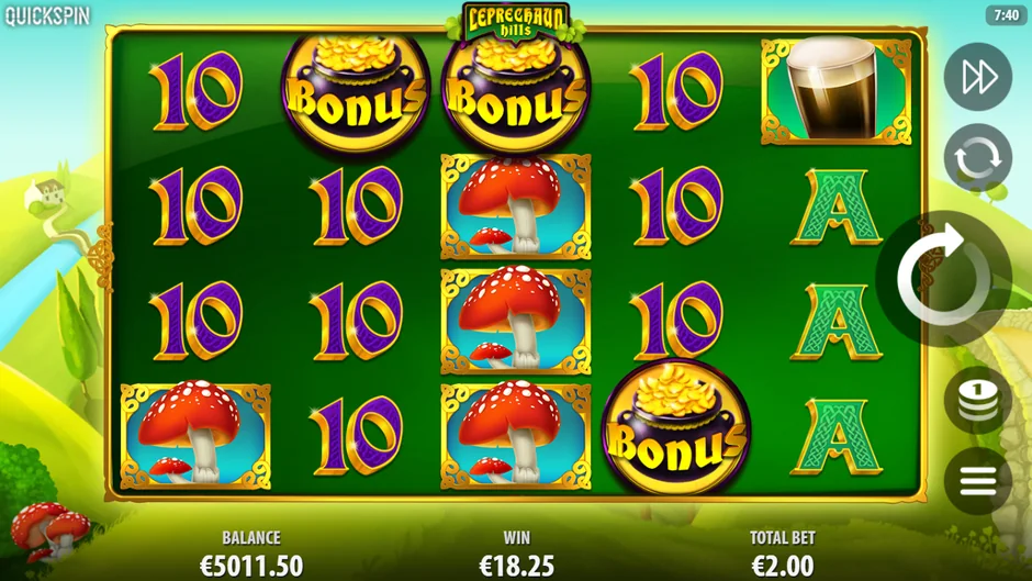 Leprechaun Hills free spins total