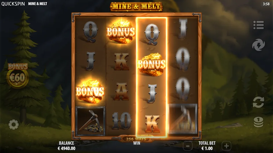 Mine & Melt three Bonus nuggets
