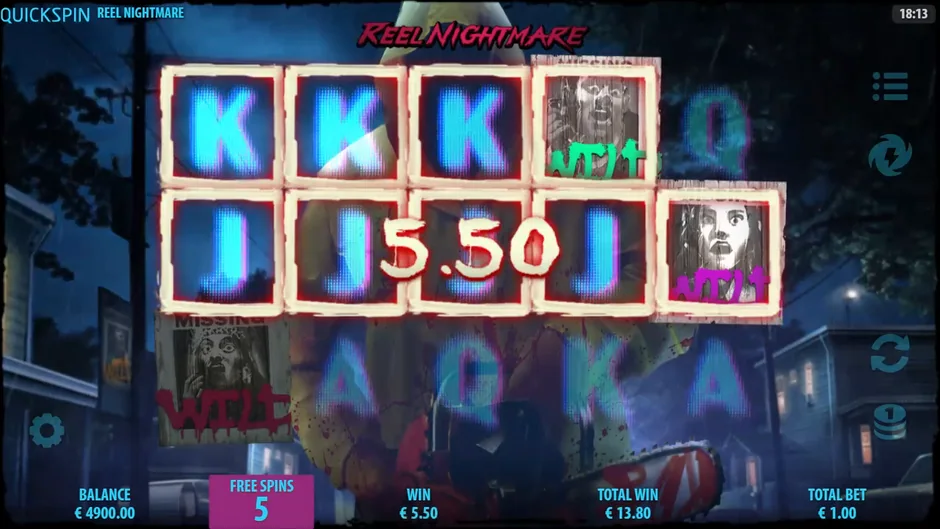 Reel Nightmare sticky wilds free spins