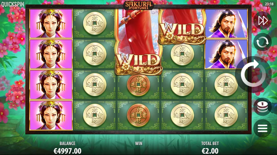 Sakura Fortune Princess Wild partly on reels