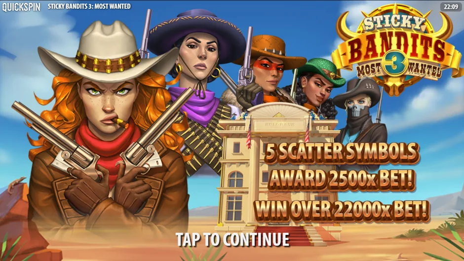 Sticky Bandits 3 Most Wanted intro screen