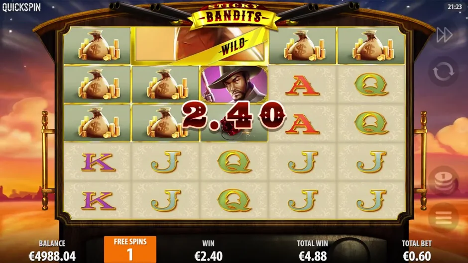 Sticky Bandits sticky wild free spins