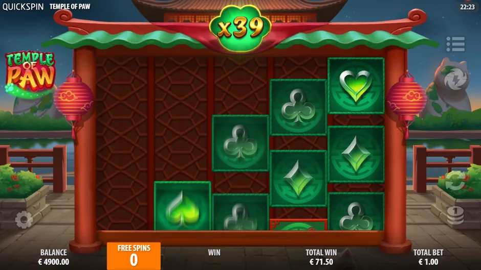 Temple of Paw x39 free spins multiplier
