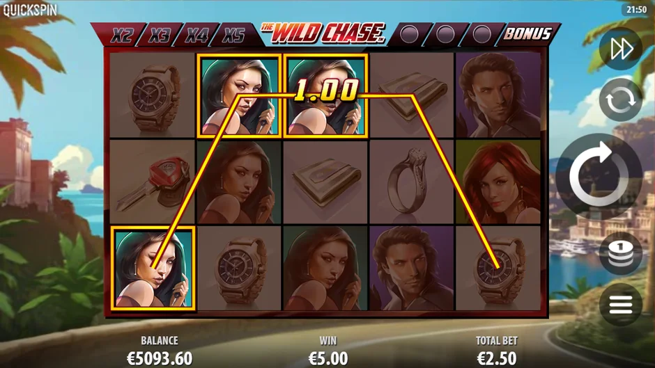 The Wild Chase line win without wild