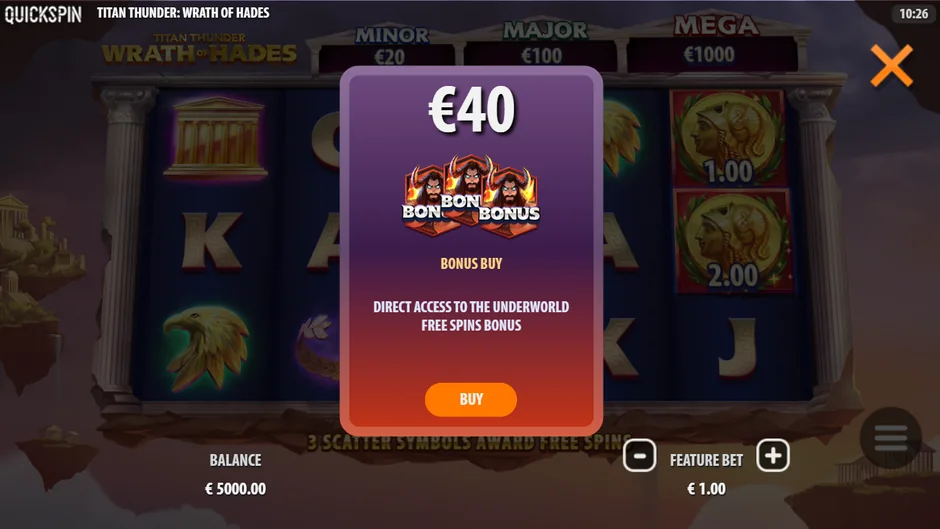 Titan Thunder Wrath of Hades bonus buy