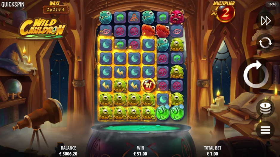 Wild Cauldron full eight row grid