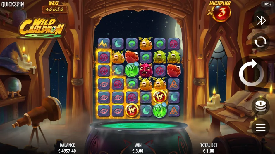 Wild Cauldron two Wilds x3 multiplier