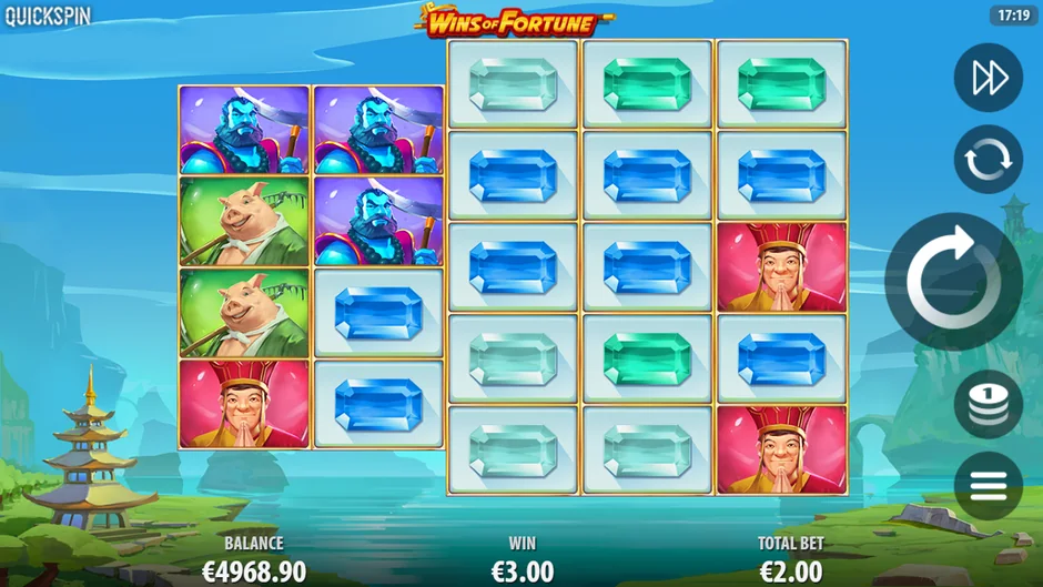 Wins of Fortune second respin grid