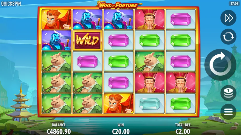 Wins of Fortune Super Respin red frame